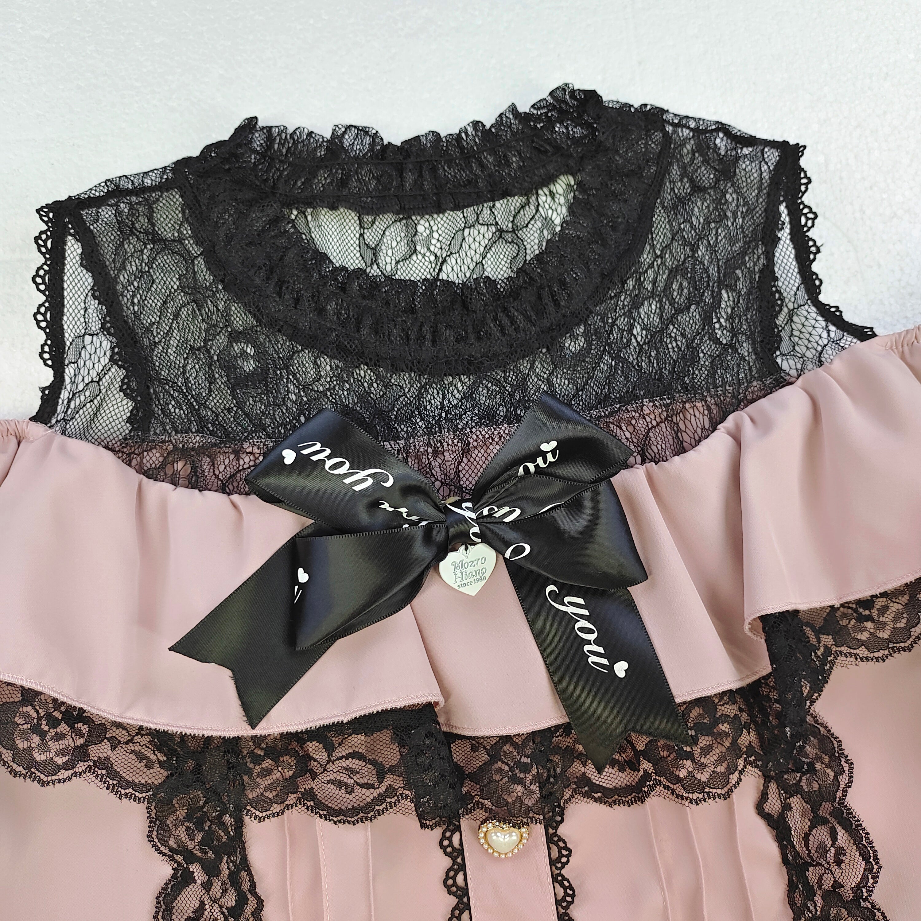 Y2K black lace lotus pink off-shoulder silky tank top