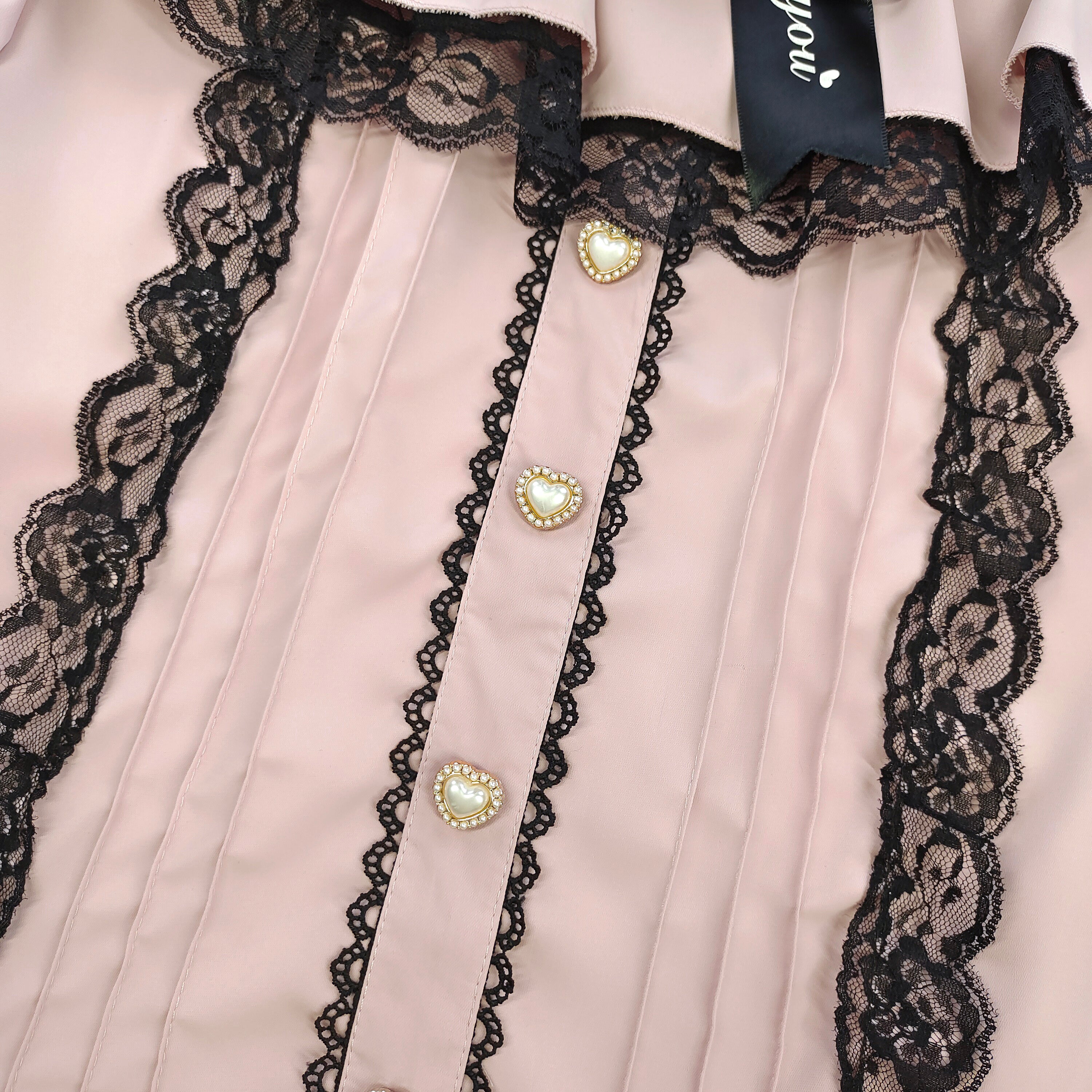 Y2K black lace lotus pink off-shoulder silky tank top