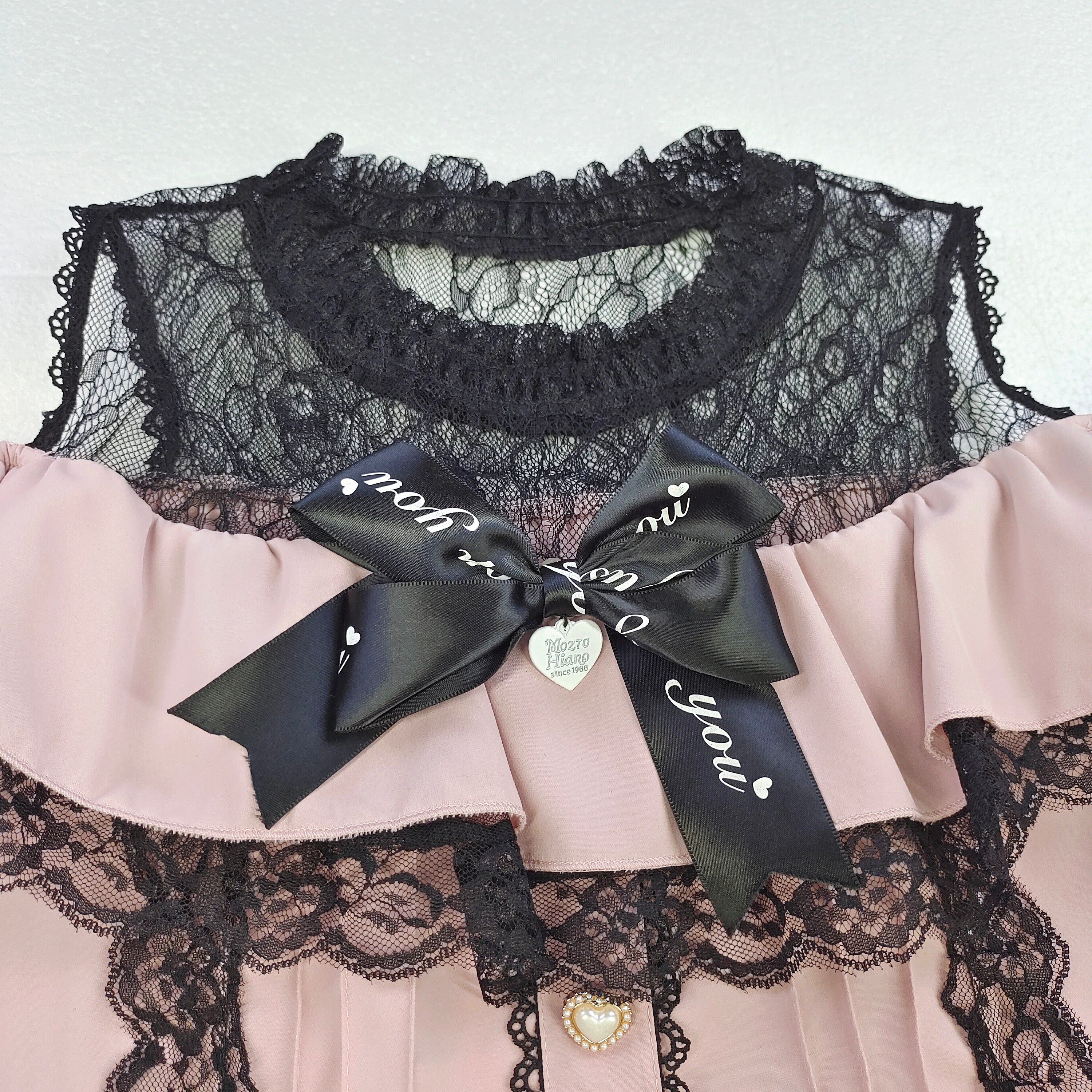 Y2K black lace lotus pink off-shoulder silky tank top