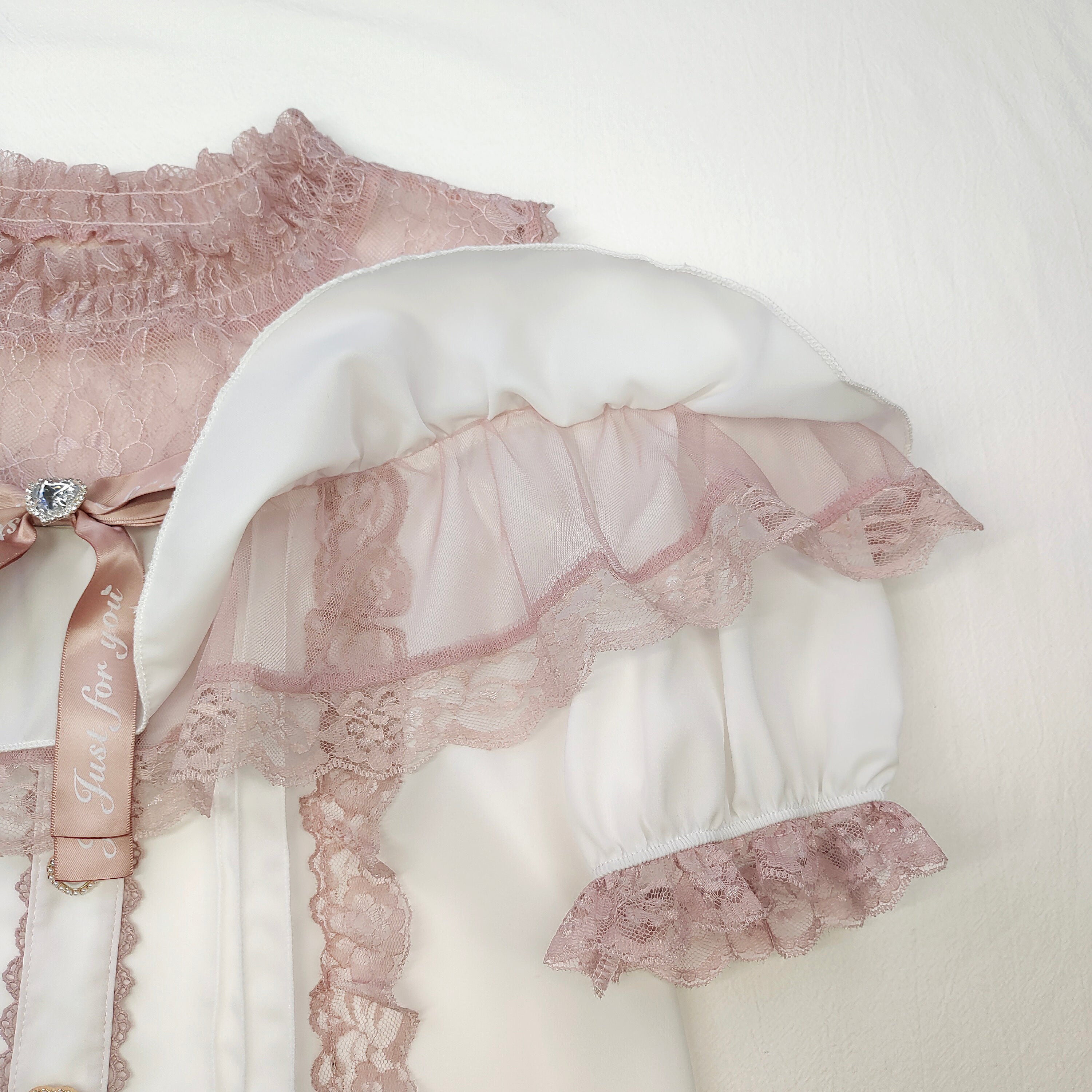 Sweet Lolita Lace Off-Shoulder Blouse with Ruffle Bow Gothic Cute Top Kawaii Ruffle Shirt