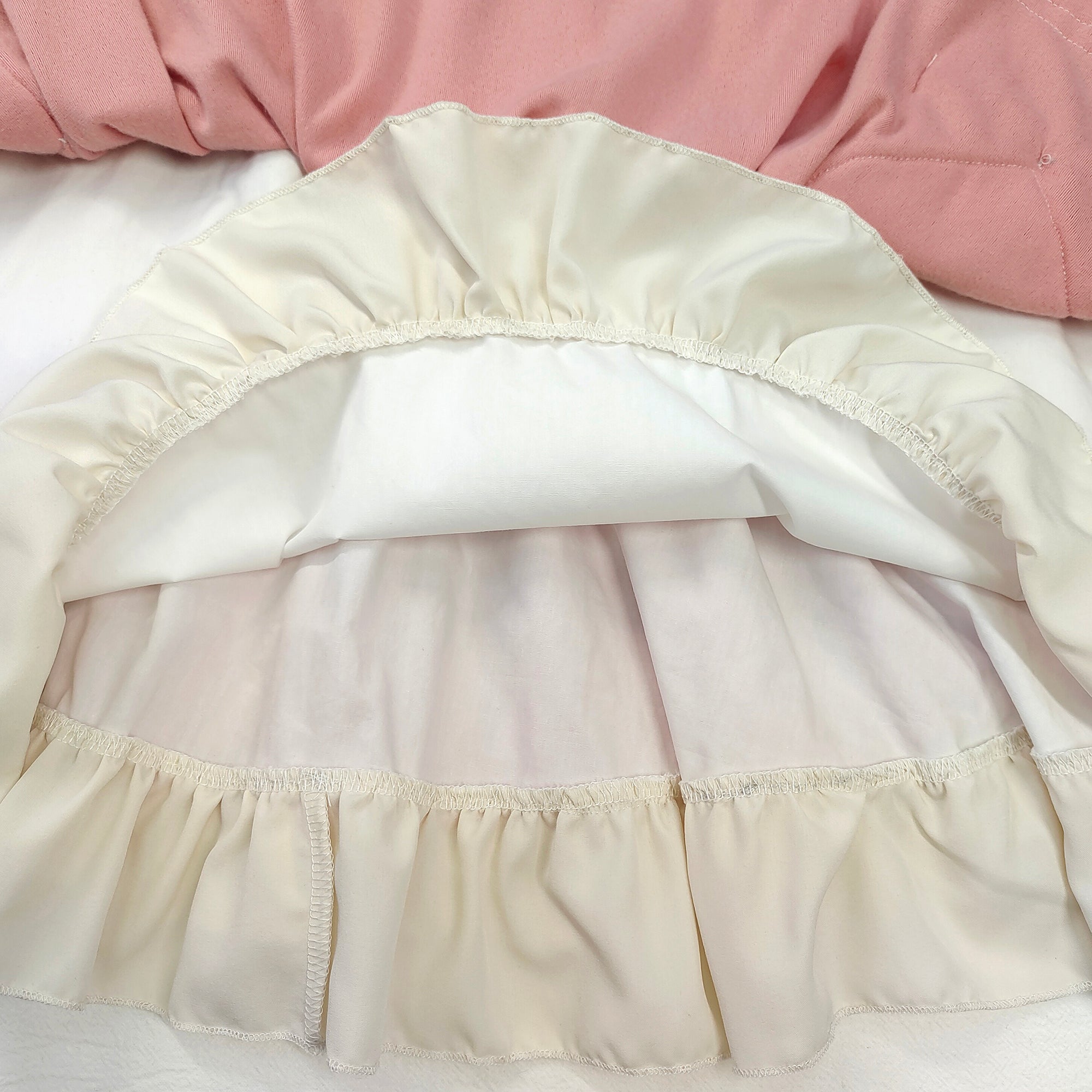 Kawaii Pink Suspender Skirt with Heart Pockets and Ruffle Trim Sweet Lolita Style
