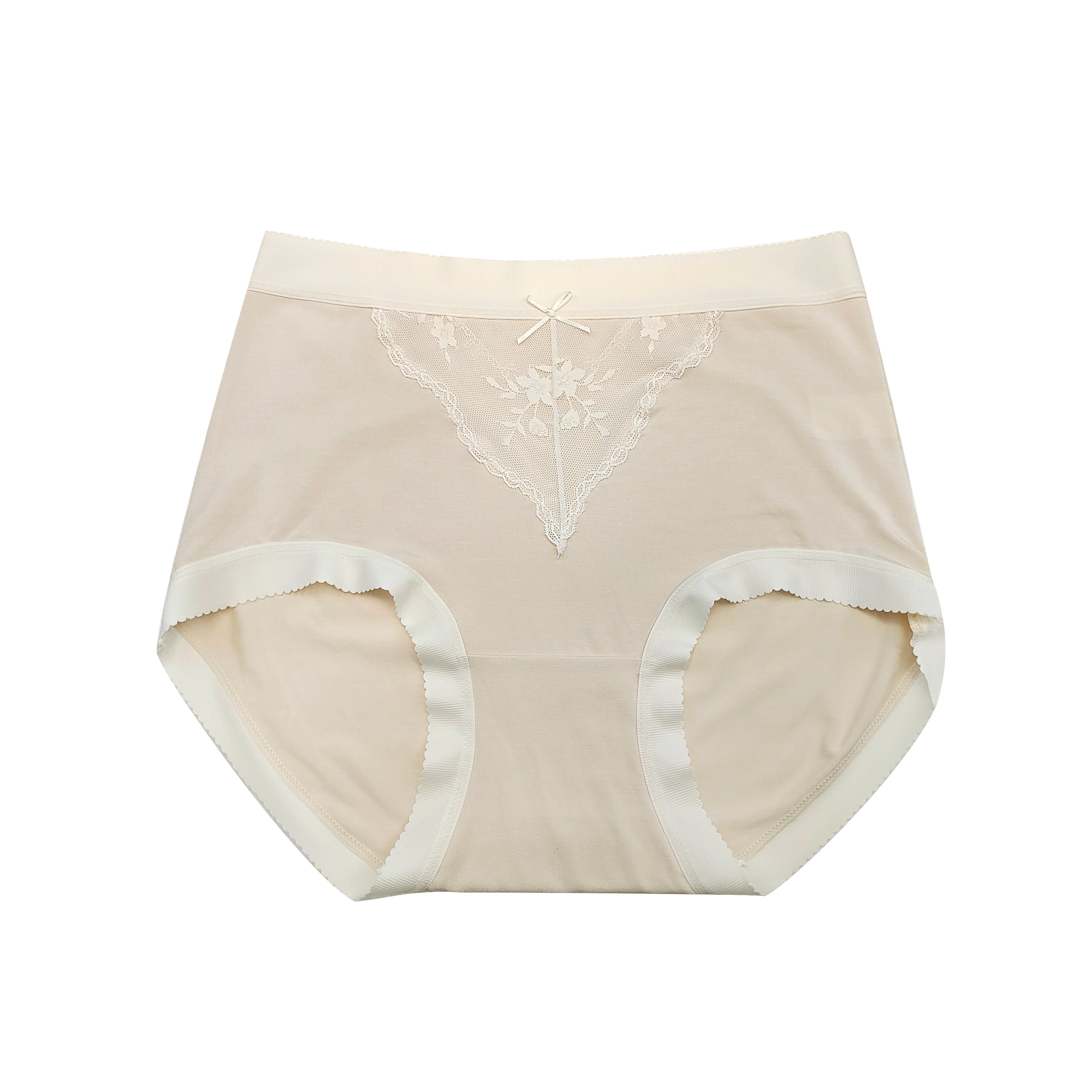 Women's Flower Embroidery Briefs with Bow Soft Cotton Underwear