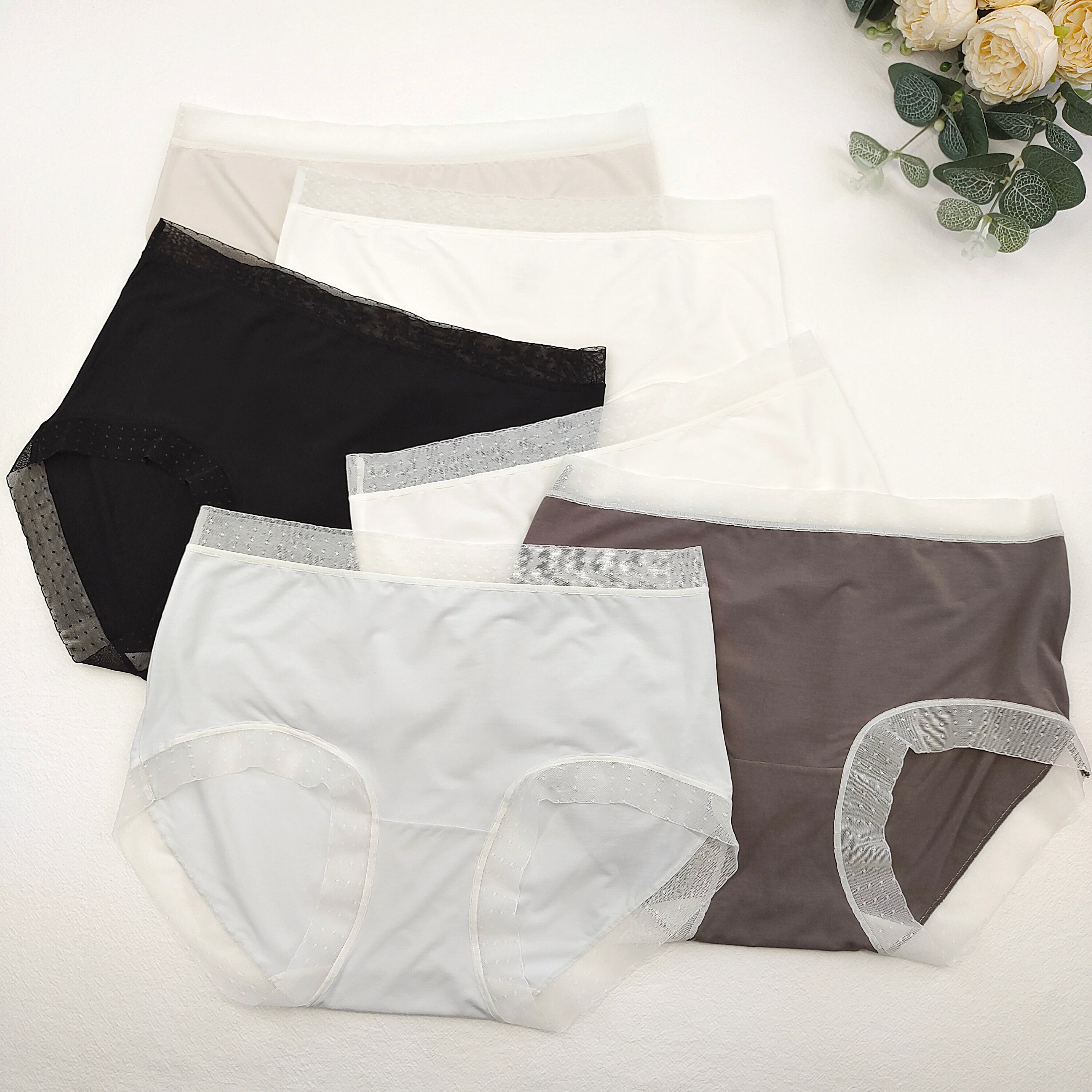 Elegant Underwear Women Briefs Underpants Lace Hipster Multipack 6 Packs
