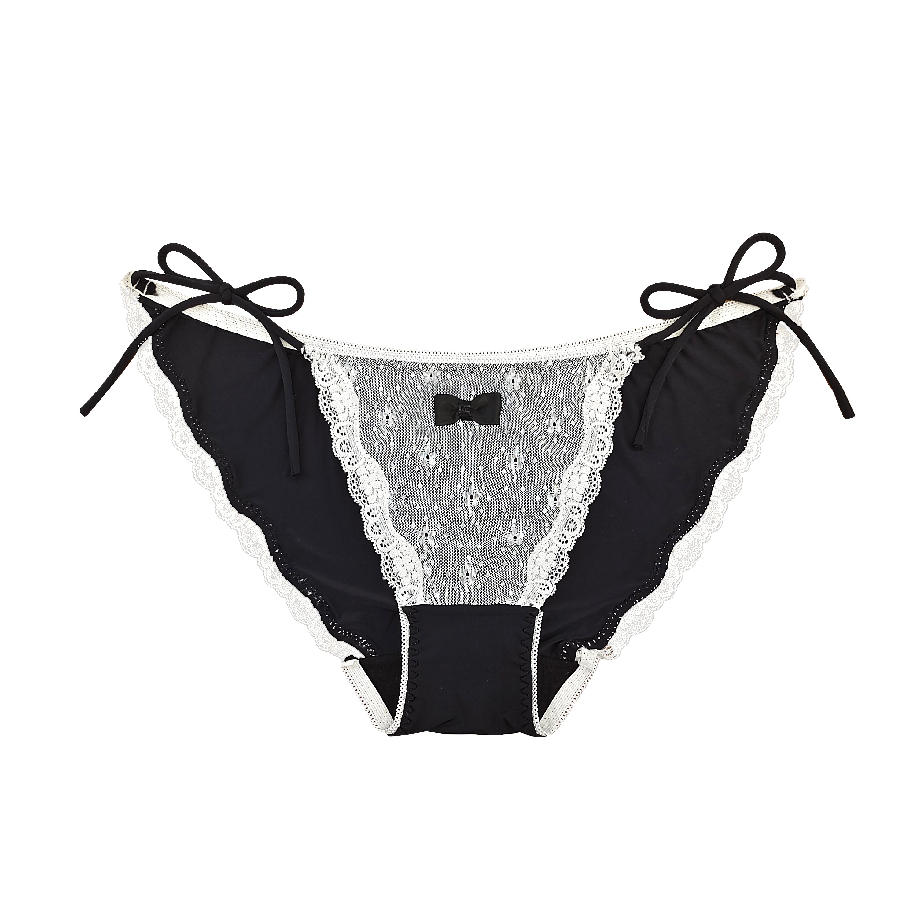 5 Packs Black Lace Embroidery Innerwear for Women New Arrived Stitching Bowknot Briefs