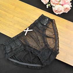 Women Comfortable Summer Briefs Lovely Bow Lace Panties for Ladies Soft 3 Packs