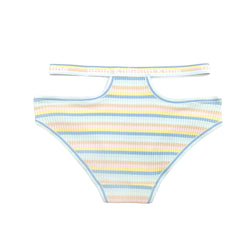 Women's Underwear Lingerie Panties Cotton Hollow Out Rainbow Stripe Lady Brief 2 Pack