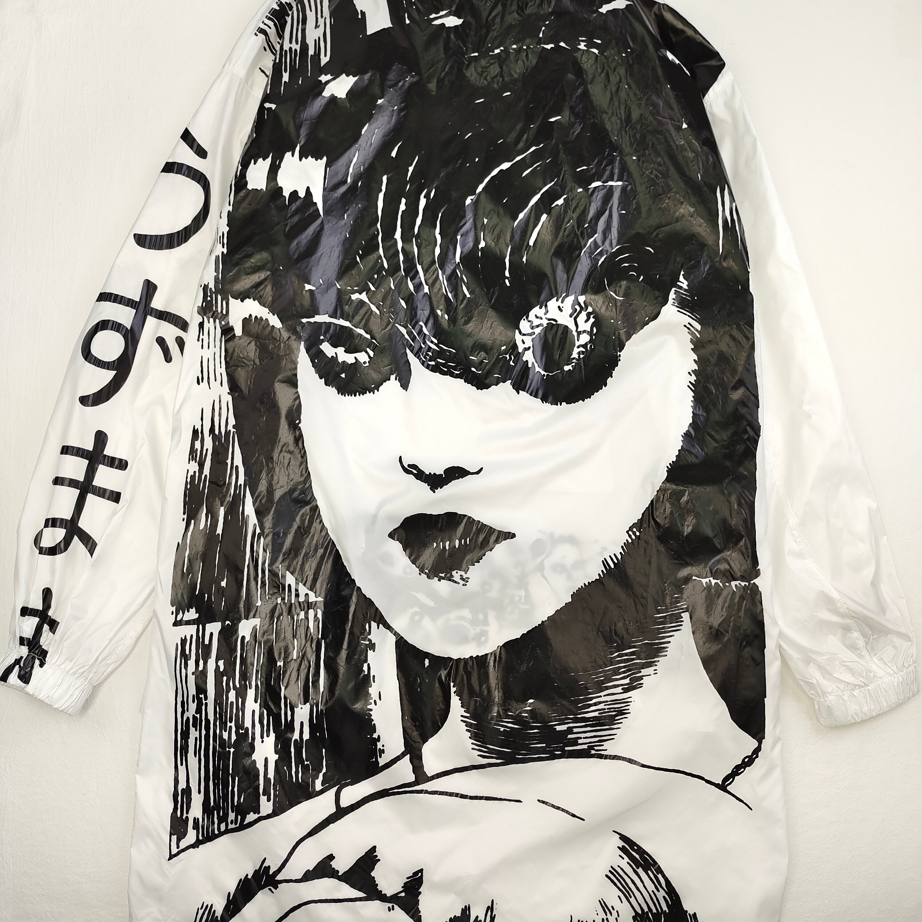 Harajuku Gothic Anime Windbreaker Jacket Spiral Uzumaki Manga Print Oversized Kawaii Streetwear Tops