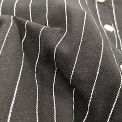 Black Striped Button Down Shirt with Moon Embroidery Harajuku Aesthetic Long Sleeve Blouse Casual Cute Vintage Top