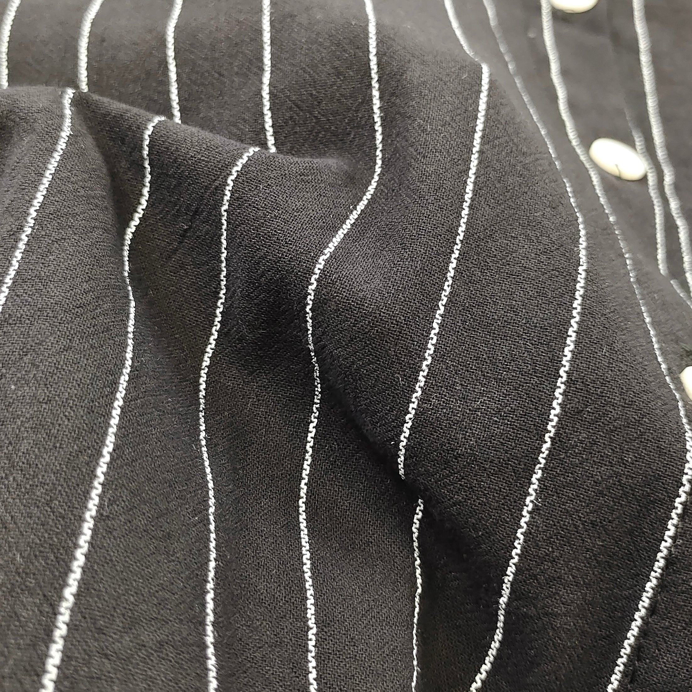 Black Striped Button Down Shirt with Moon Embroidery Harajuku Aesthetic Long Sleeve Blouse Casual Cute Vintage Top