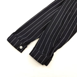 Black Striped Button Down Shirt with Moon Embroidery Harajuku Aesthetic Long Sleeve Blouse Casual Cute Vintage Top