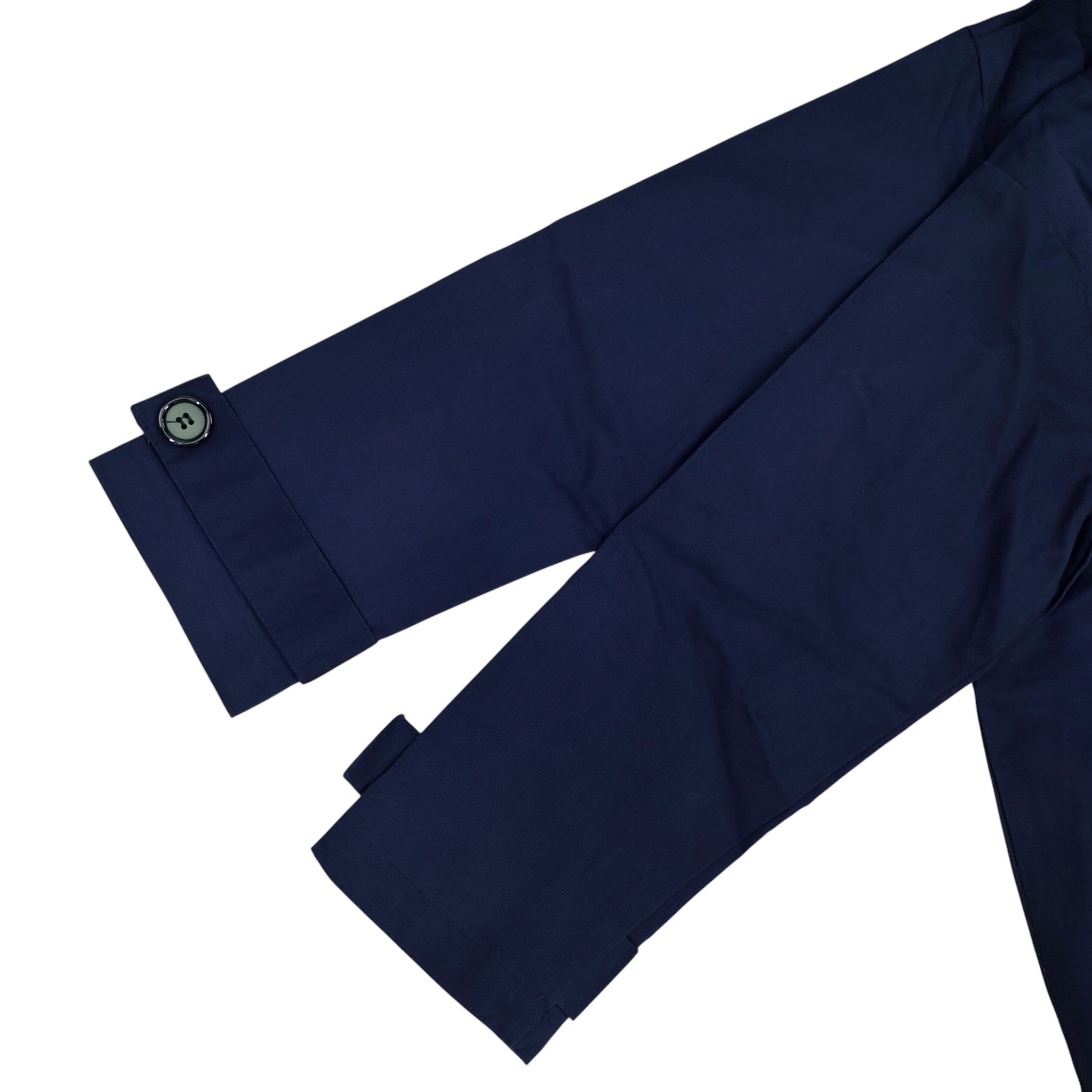 Navy Blue Hooded Toggle Coat Women Cute Face Button Windbreaker Casual Loose Jacket