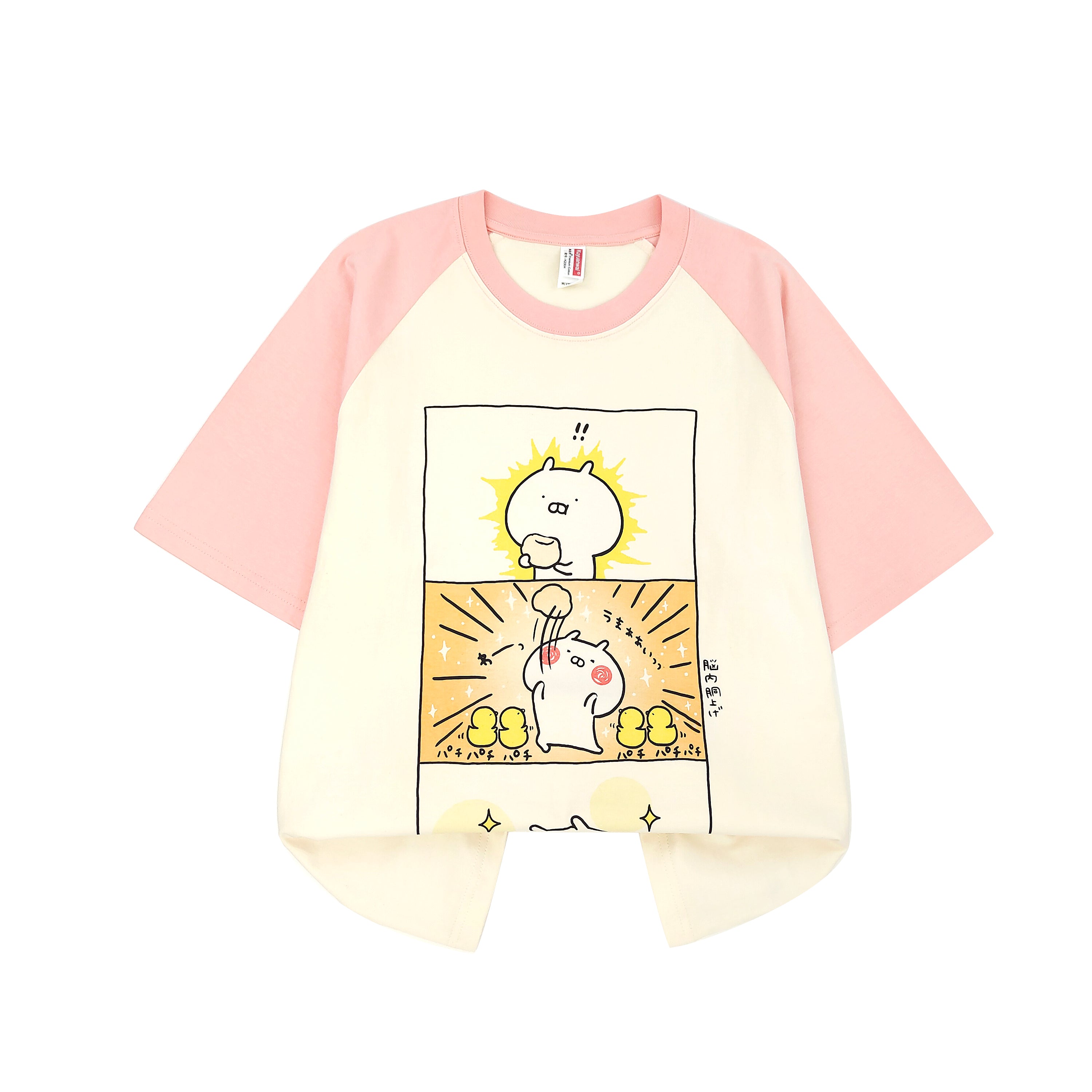 Kawaii Cartoon Comic Panel T-Shirt Harajuku Loose Fit Raglan Sleeve Top Cute Graphic Summer Tee for Women Girls