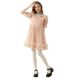 Harajuku pleated ruffle short sleeve princess dress for girls costume