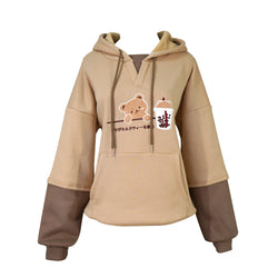 cute teen pullover plus velvet oversized hoodie Japanese style hoodie