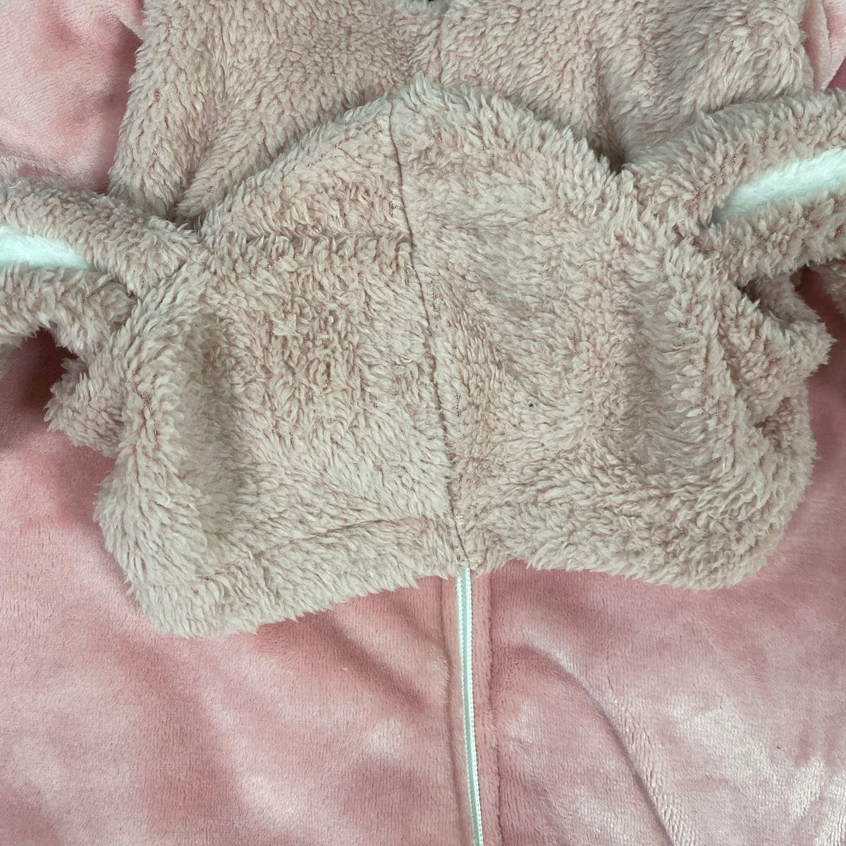 Cute Pink One Piece Rabbit Ear Pajamas for Women Cozy Fleece Loungewear Jumpsuit