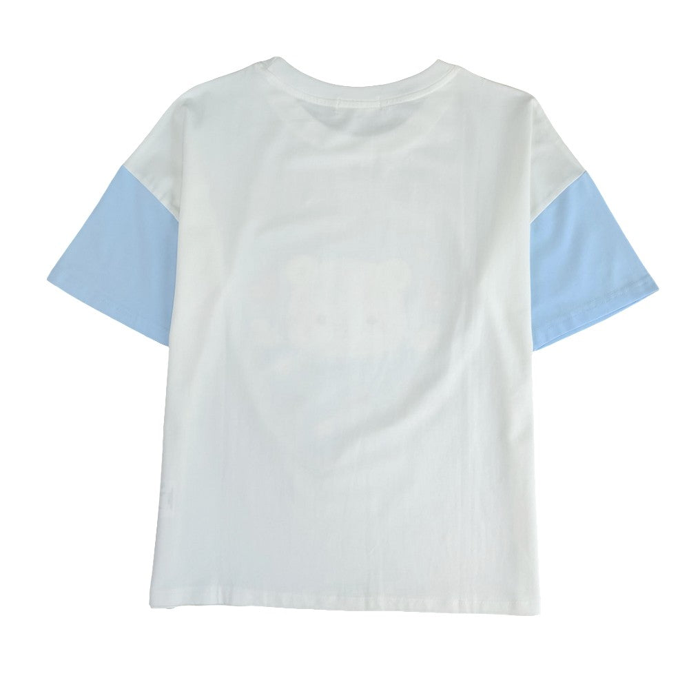 Harajuku kawaii cotton T-shirt with angel bear illustration