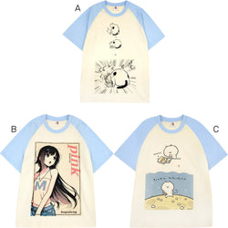 Customizable Kawaii Anime Graphic T-Shirt for Girls Harajuku Loose Fit Cotton Tee with Cartoon Print