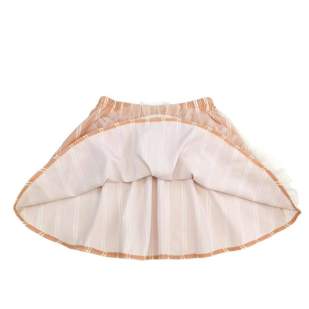 Cute peach organza skirt with ruffle hem and lining
