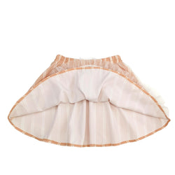 Cute peach organza skirt with ruffle hem and lining