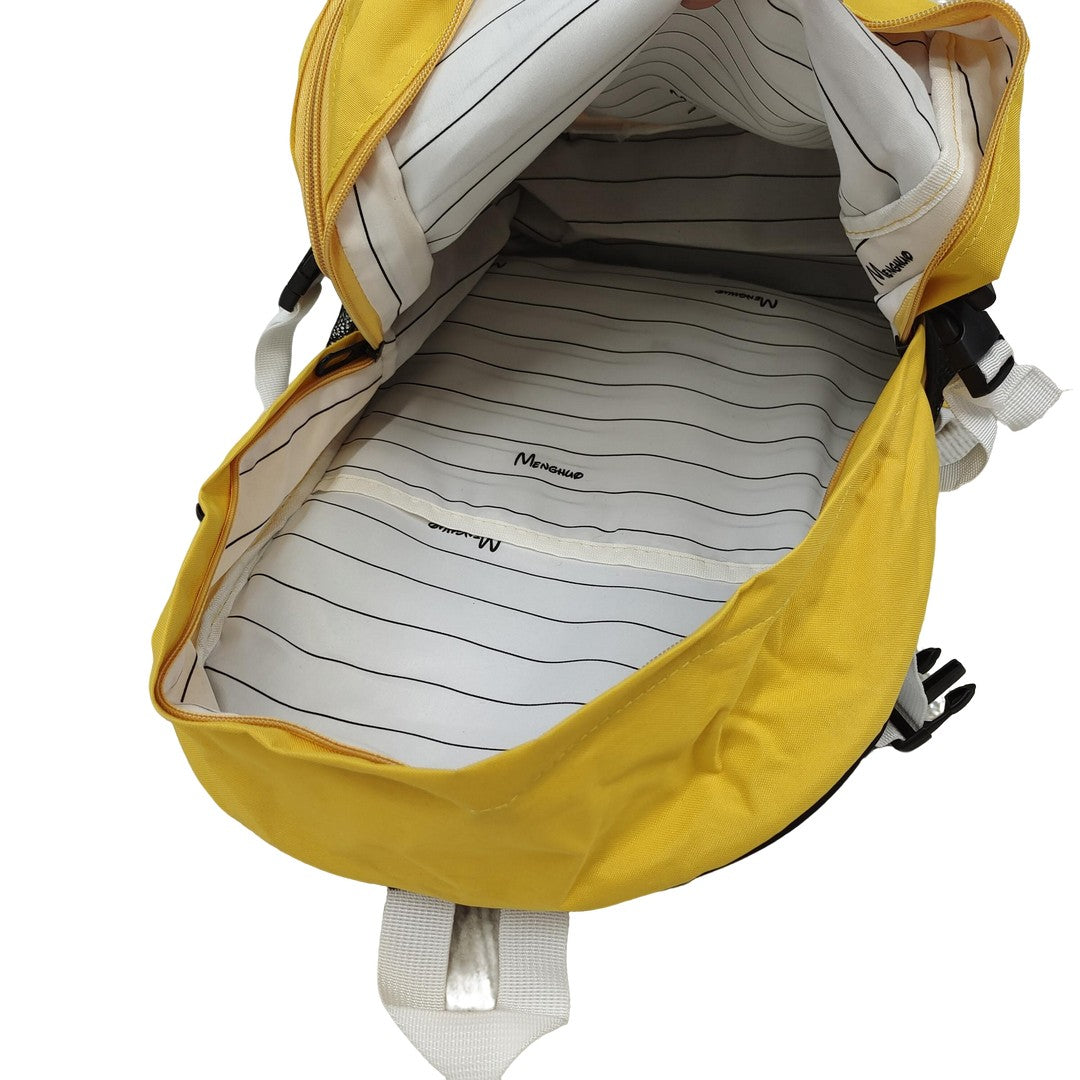 Large Capacity Yellow Backpack Multipurpose School Bag Laptop Travel Bookbag for Teens