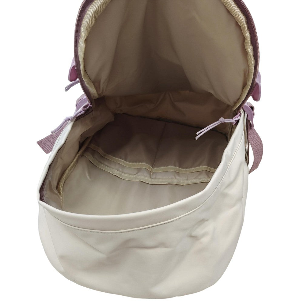 Cute Bear Backpack Harajuku School Bag Large Capacity Travel Bookbag Beige Purple Aesthetic