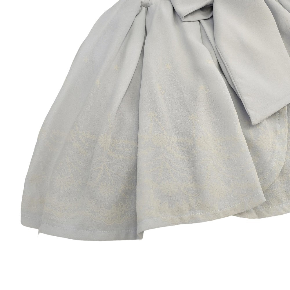 Kawaii Bow Embroidered Skort Women Lolita Style Chiffon Layered Mini Skirt with Shorts