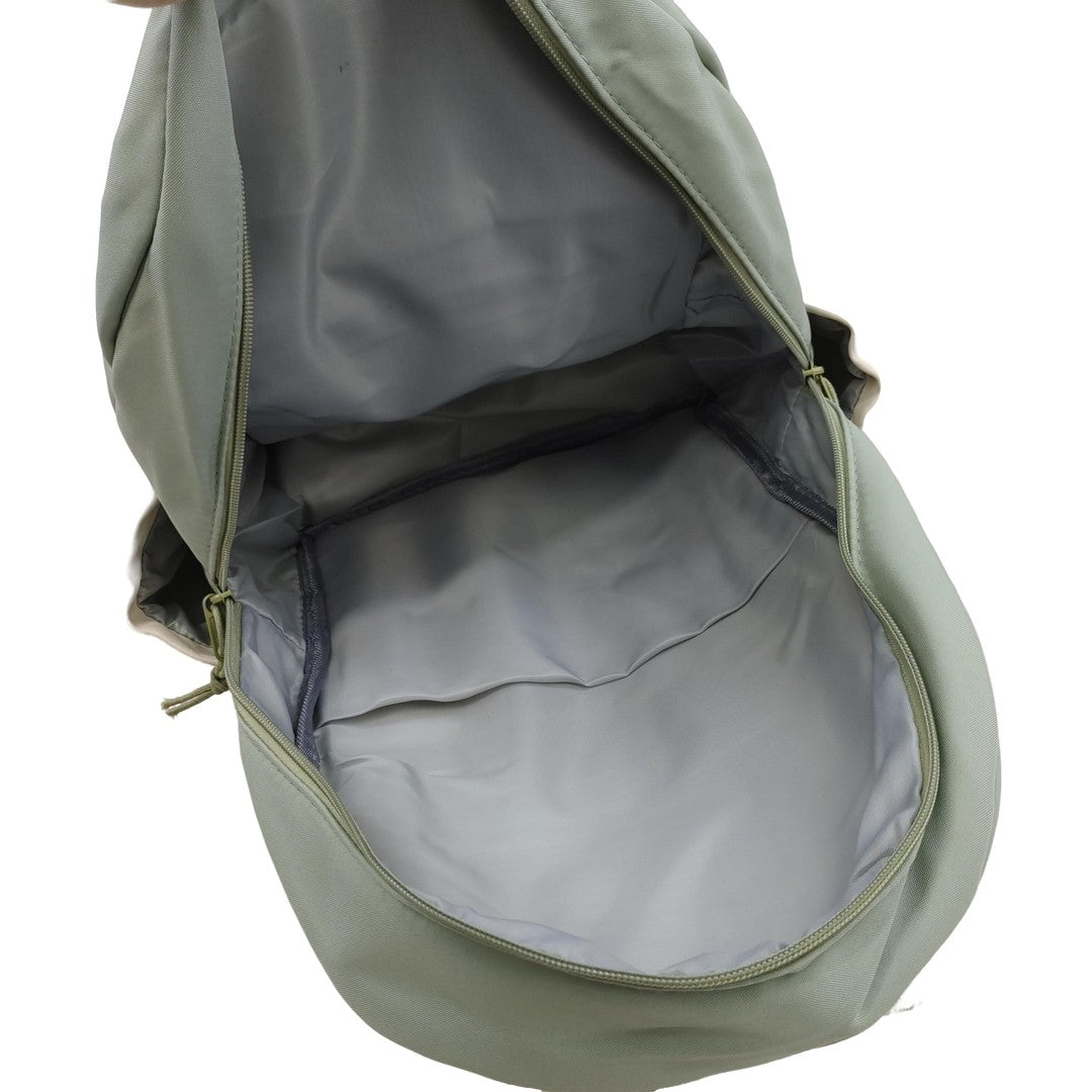 Green Kawaii Backpack with Front Flap Pocket Bunny Ears Casual School Travel Bag