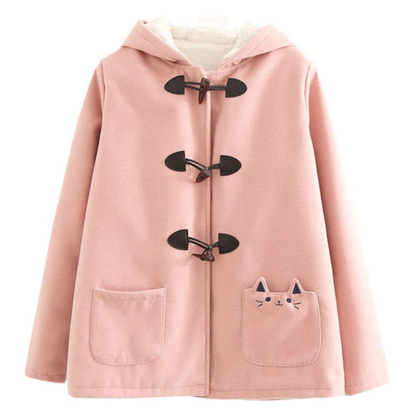 pink thick warm jacket for young girls