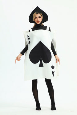 Wonderland Playing Card Costume Parent-Child Spade & Heart Ace Outfit for Halloween