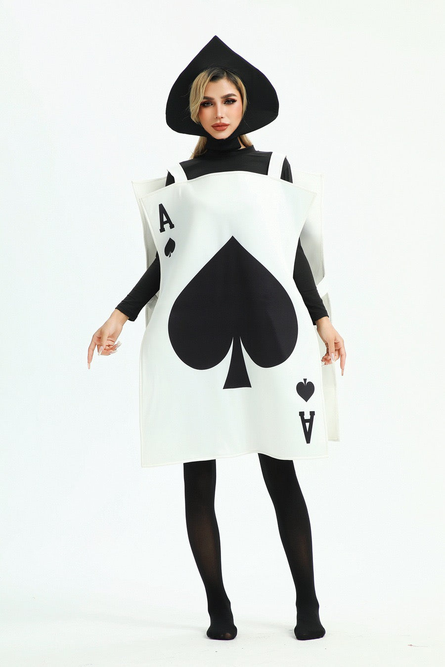 Wonderland Playing Card Costume Parent-Child Spade & Heart Ace Outfit for Halloween