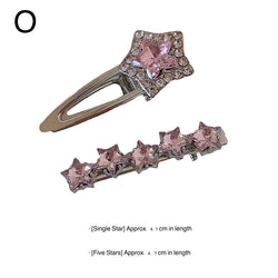 Kawaii Crystal Hair Clips for Girls – Cute Star, Butterfly, Heart, Bow, Flower Barrettes – Korean Style Metal Hair Accessories