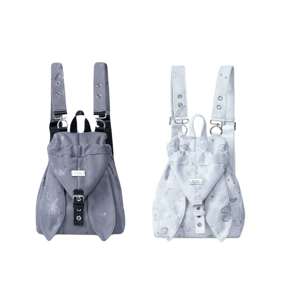 bunny ear backpack Harajuku bag cute cotton backpack Japanese street style two-way bag