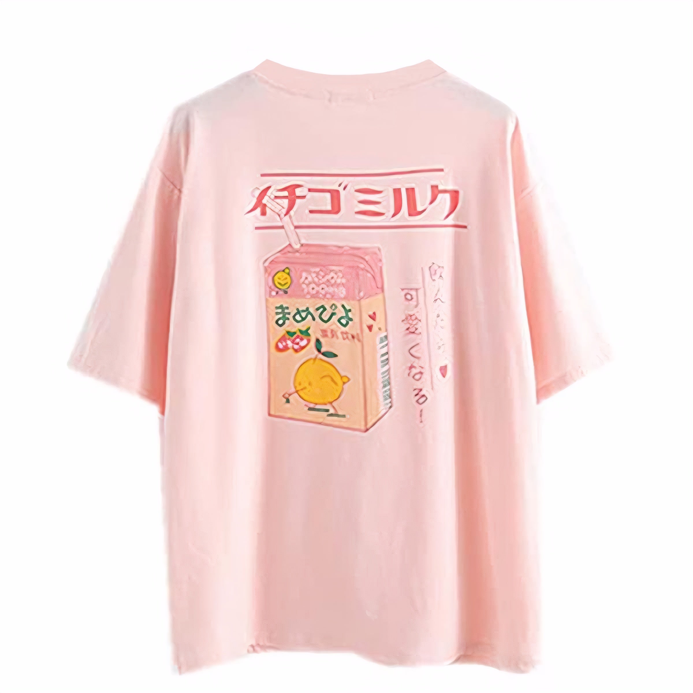 Kawaii Japanese Milk Box Print T-Shirt Cute Harajuku Oversized Graphic Tee for Girls Teens