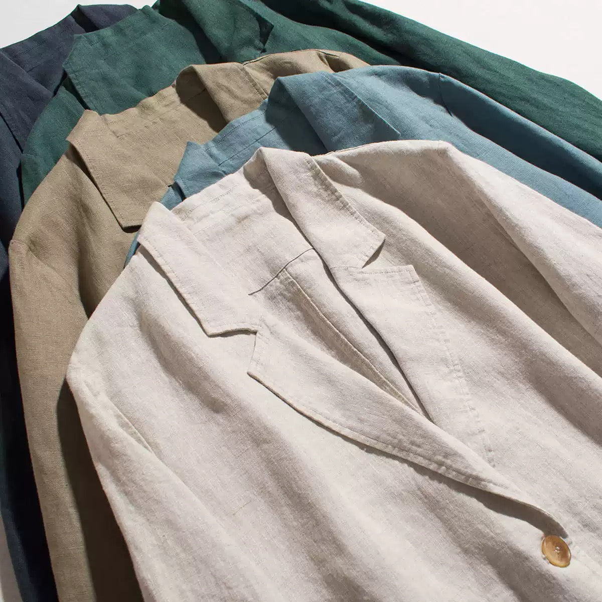 Women’s 100% Linen Casual Blazer Lightweight Artistic Loose-Fit Long Sleeve Jacket