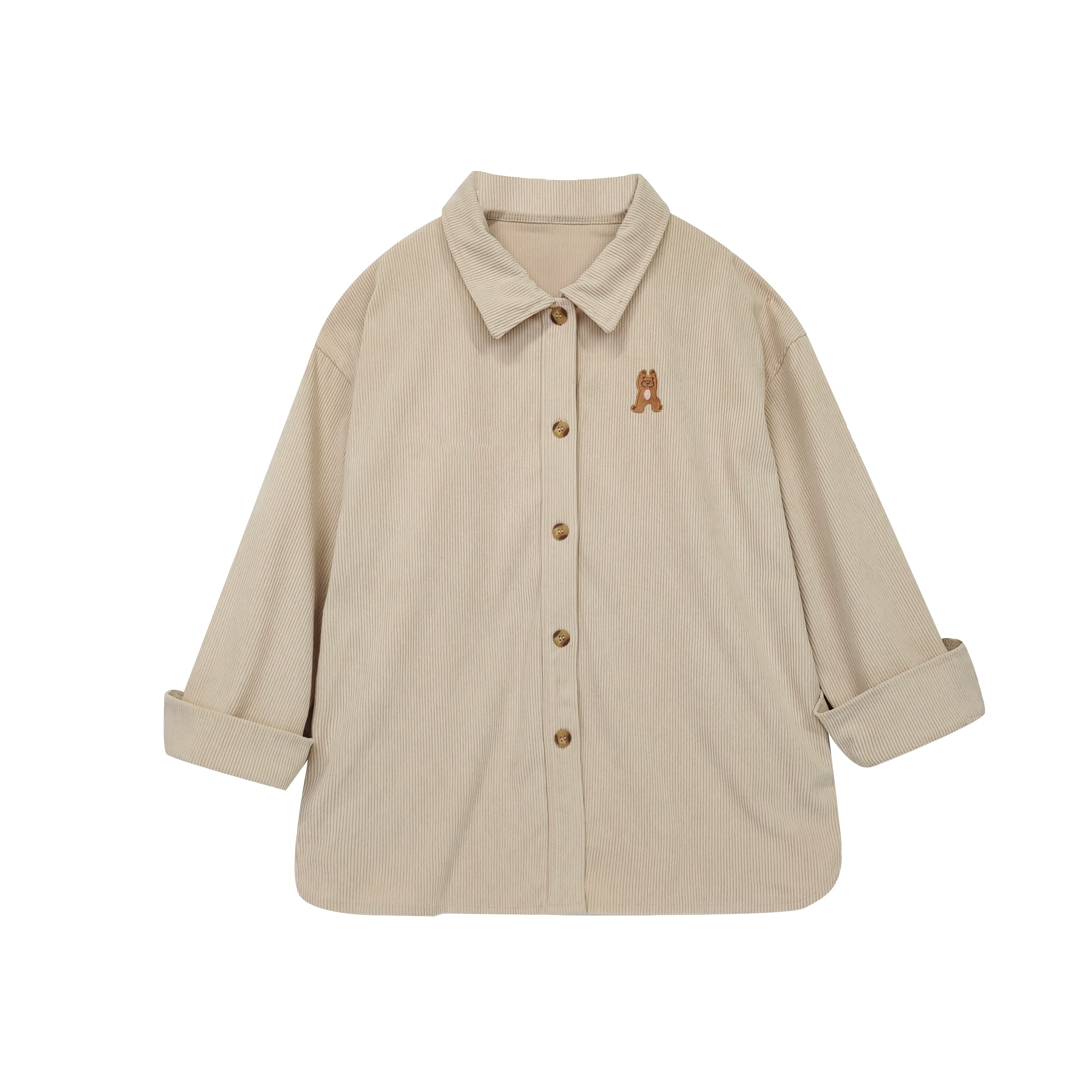 loose fit shirt fall fashion blouse beige corduroy shirt