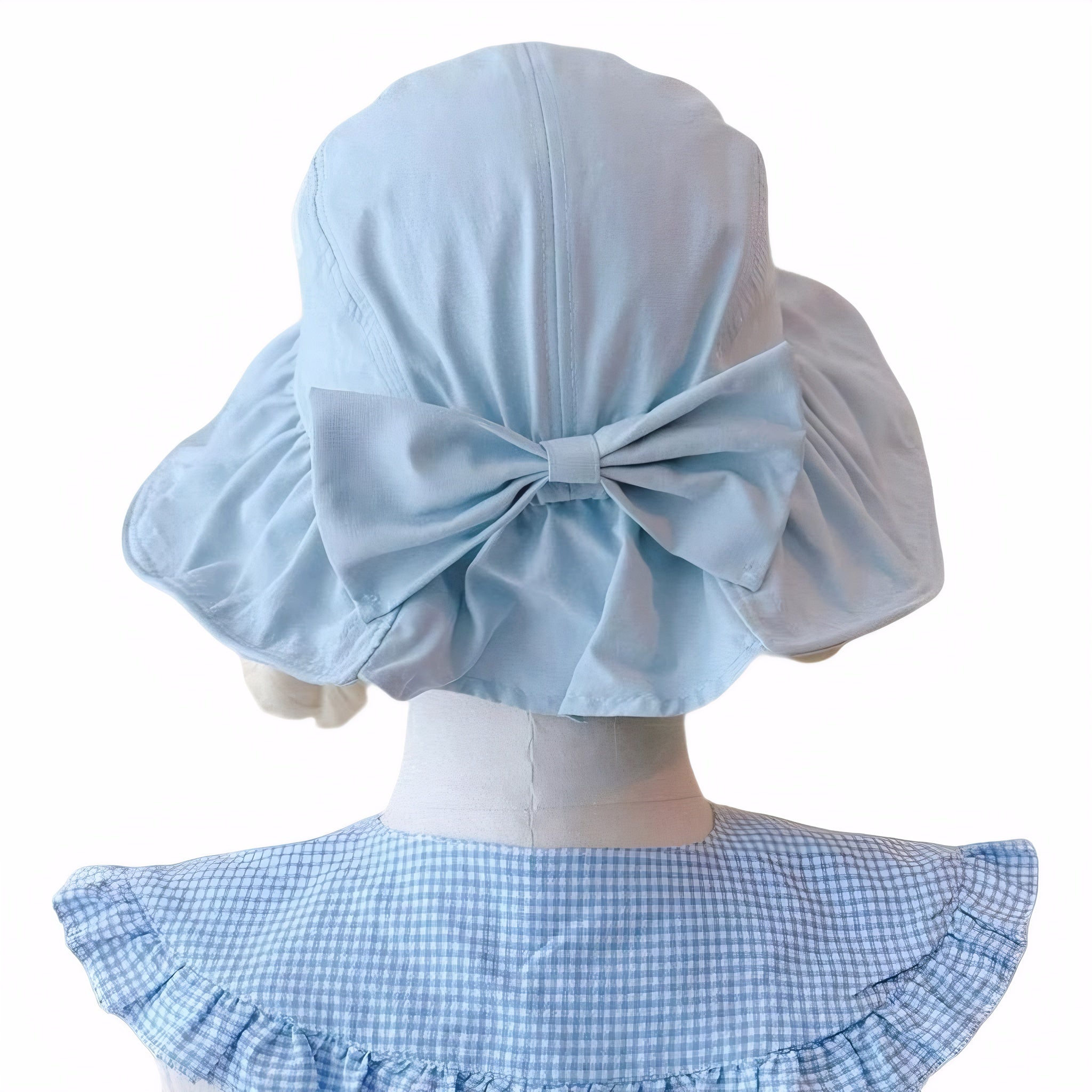 Kawaii Bear Ear Ribbon Bucket Hat Handmade Summer Sun Hat (Hat or Hat + Collar Set)