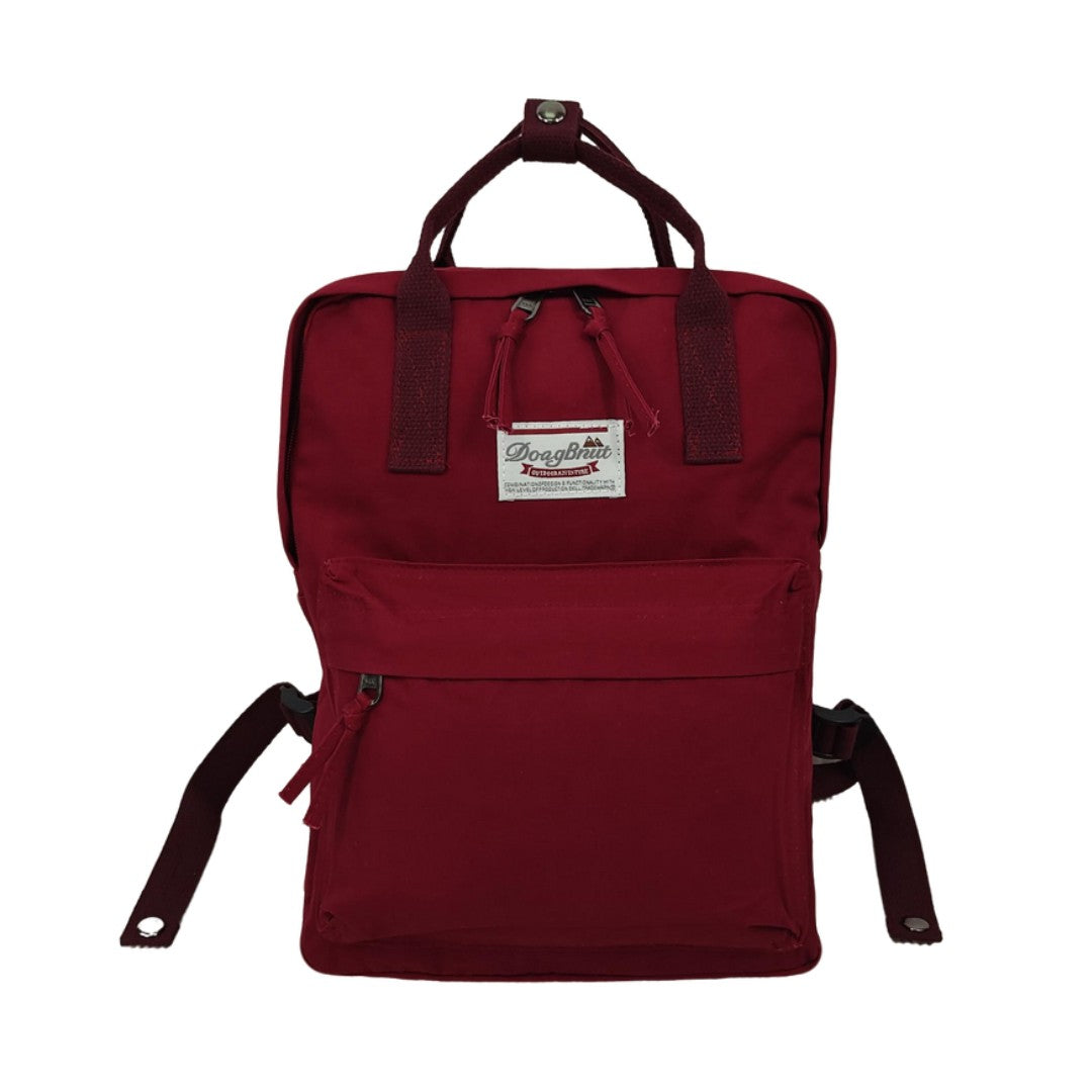 Vintage style casual school bag in burgundy