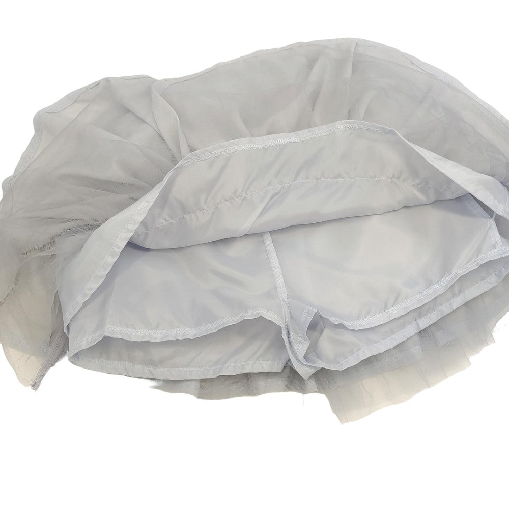 Built-in shorts under chiffon overlay for comfort and coverage