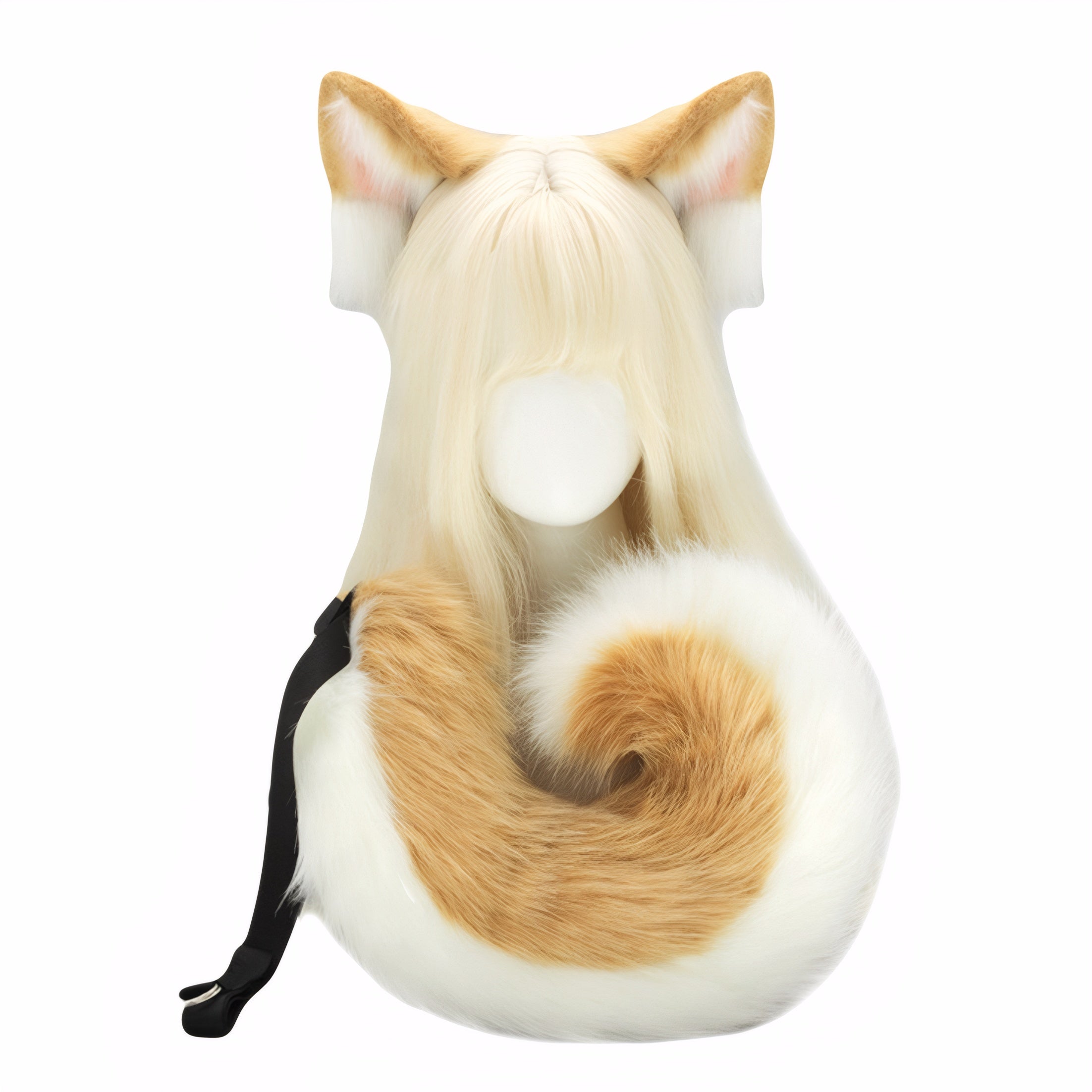 Gold and white fox dog cosplay tail and ears set for girls cosplay dog ears and tail set