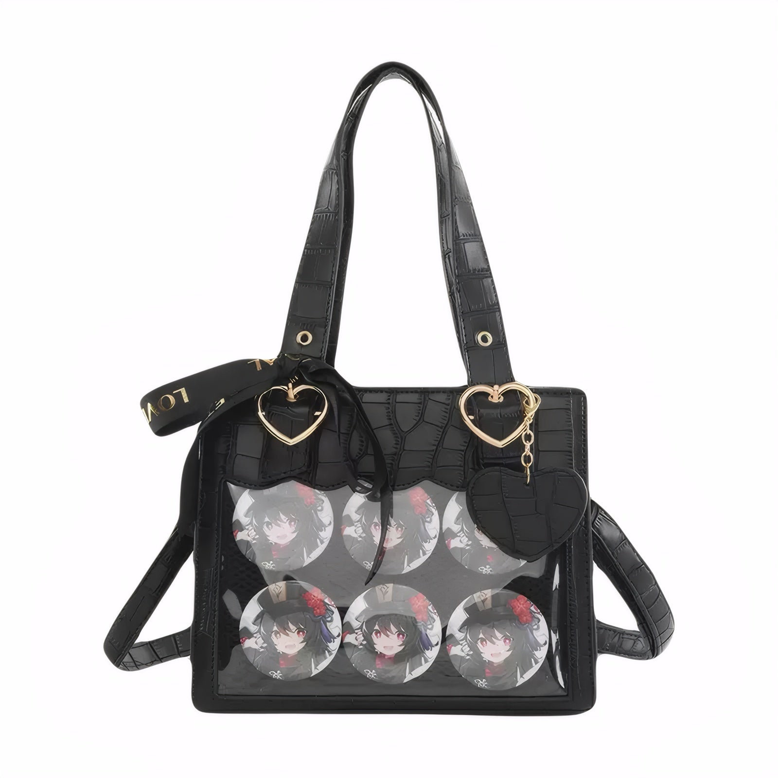 gothic lolita bag cute badge bag clear display purse waifu ita backpack