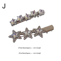Kawaii Crystal Hair Clips for Girls – Cute Star, Butterfly, Heart, Bow, Flower Barrettes – Korean Style Metal Hair Accessories