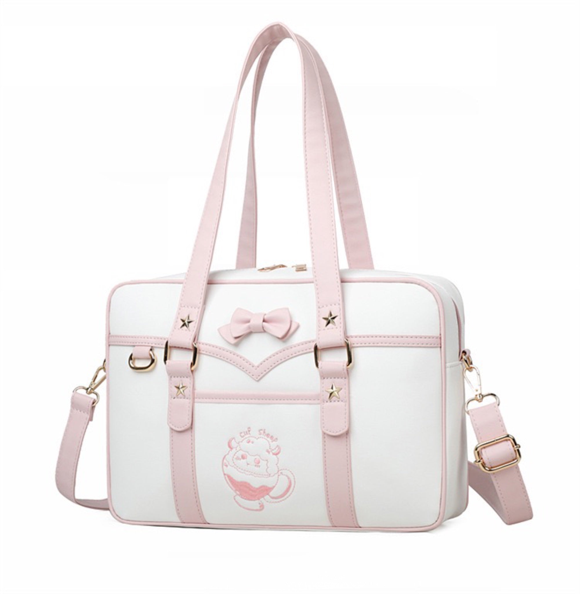 Japanese school bag PU leather crossbody pastel color handbag student girl purse