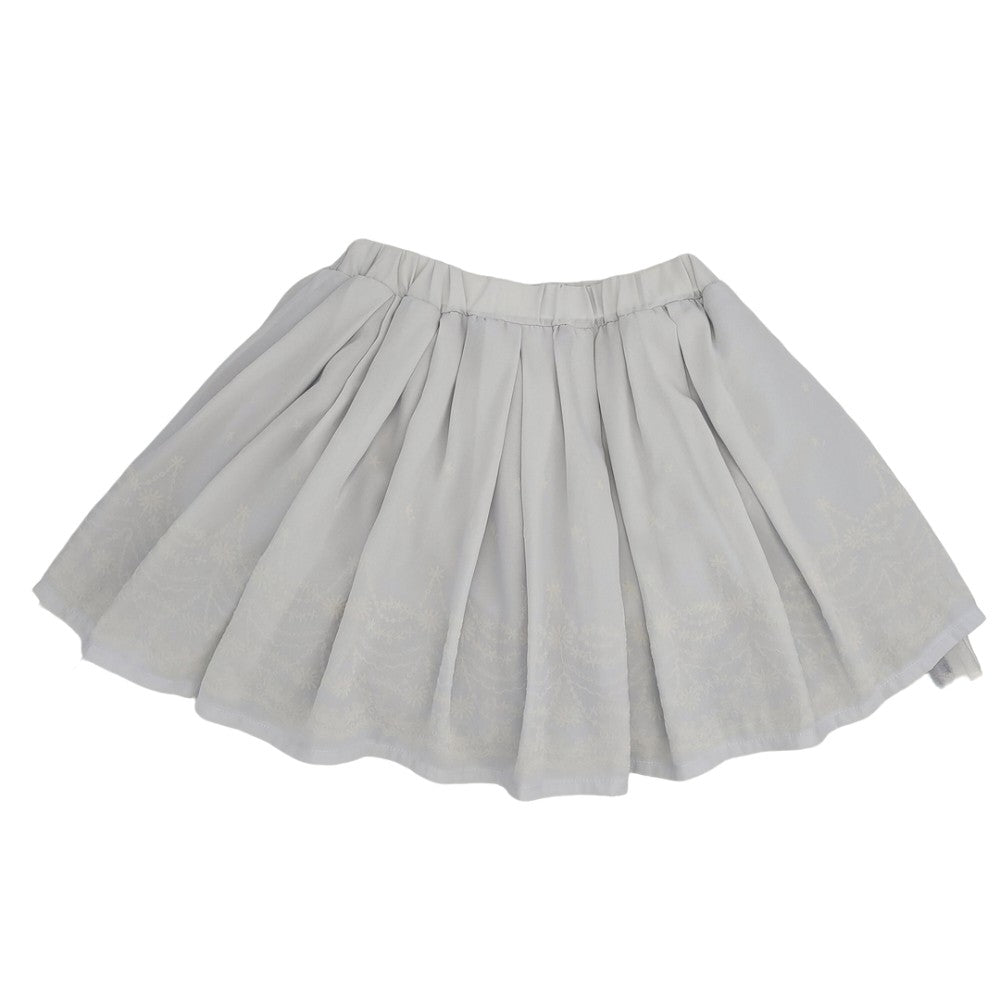 Layered mini skort with bow tie straps and elastic waist