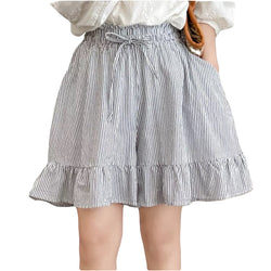 Kawaii Ruffled Striped Skort is the perfect combination of style and comfort blue summer pants skirt for girls