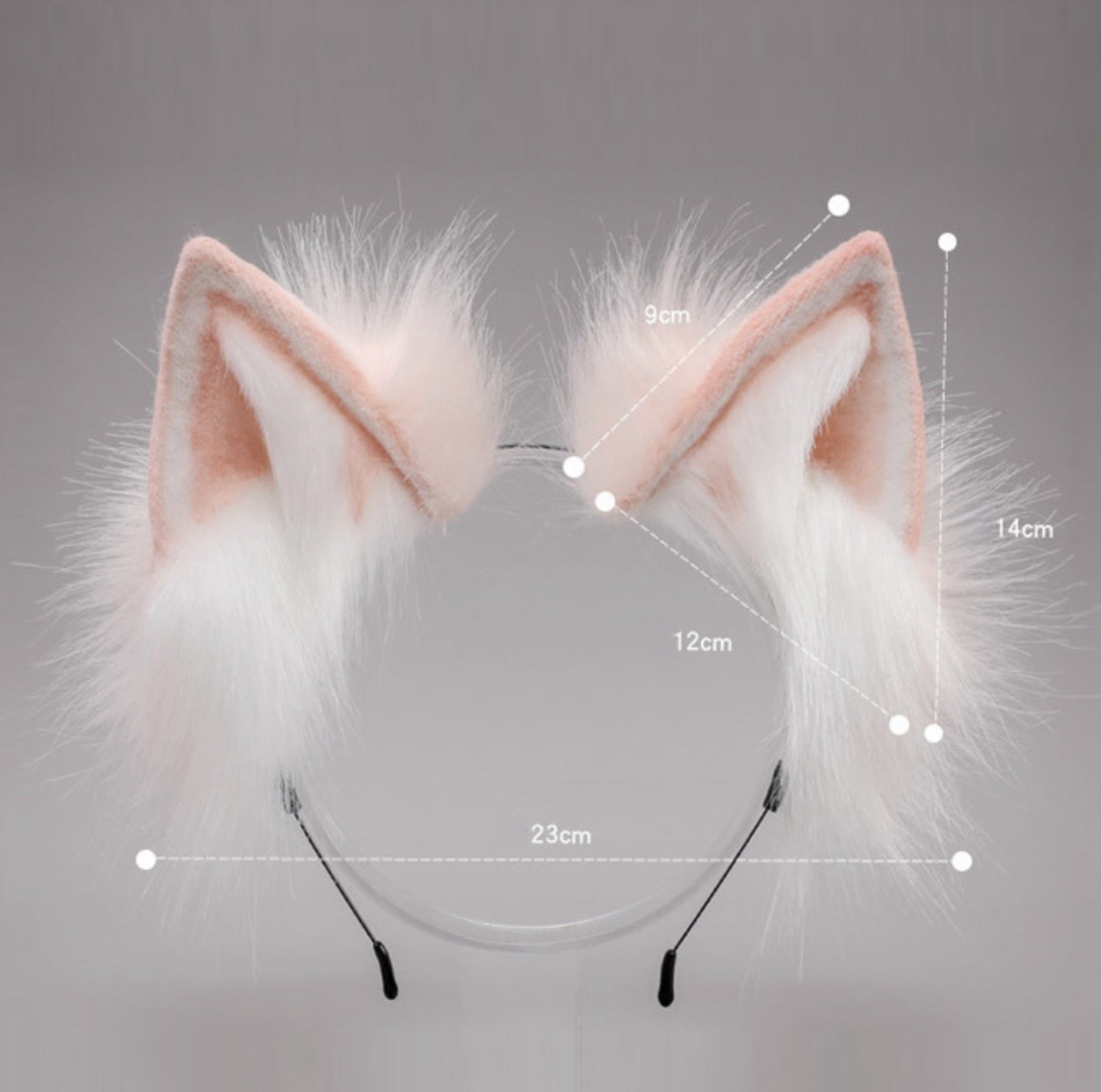 cute animal headband, handmade cosplay props, furry ears and tail set