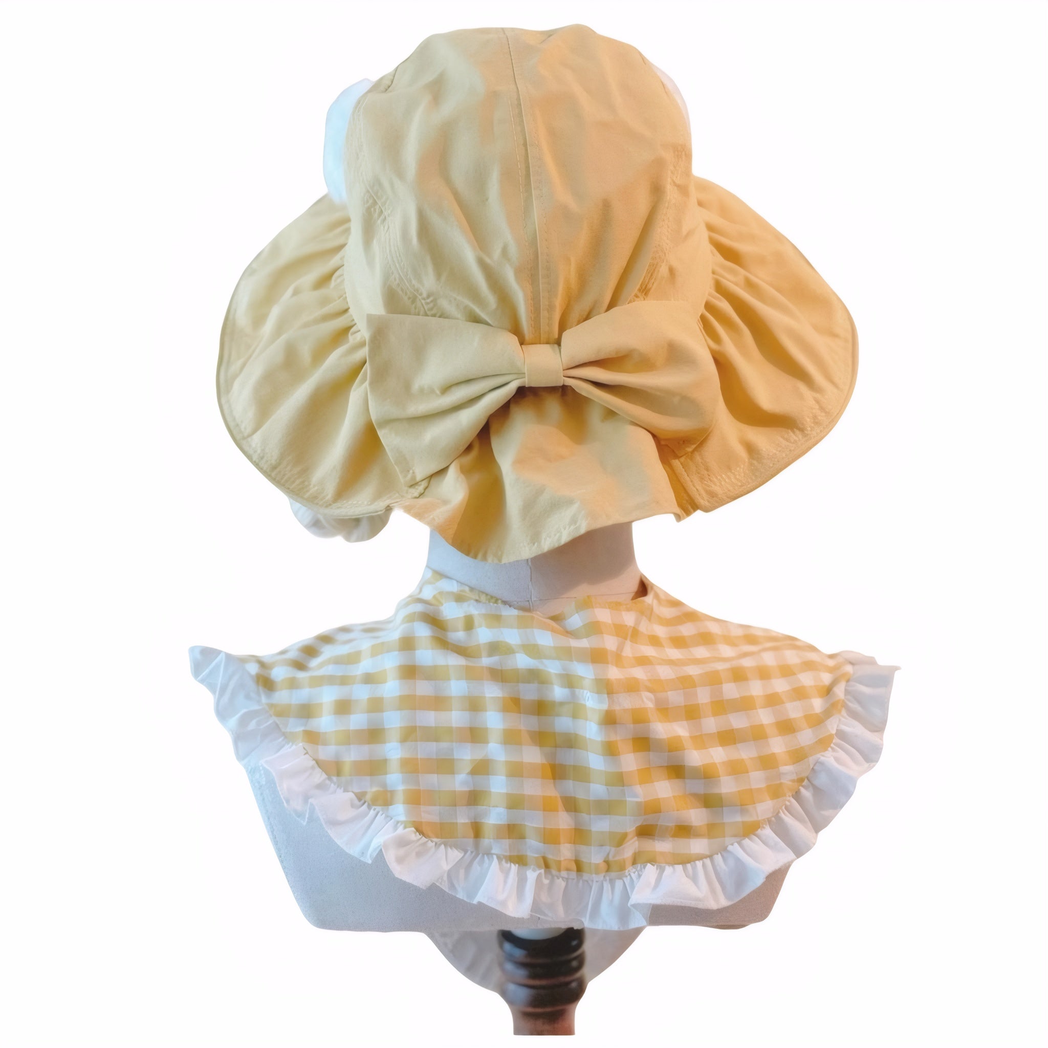 Kawaii Bear Ear Ribbon Bucket Hat Handmade Summer Sun Hat (Hat or Hat + Collar Set)