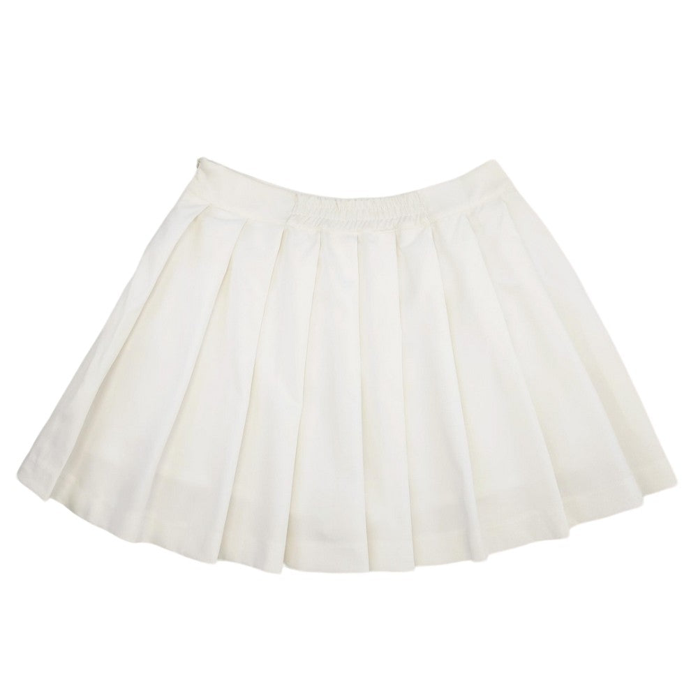 White pleated mini skirt with built-in shorts