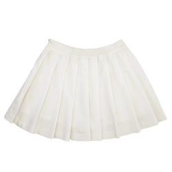 White pleated mini skirt with built-in shorts
