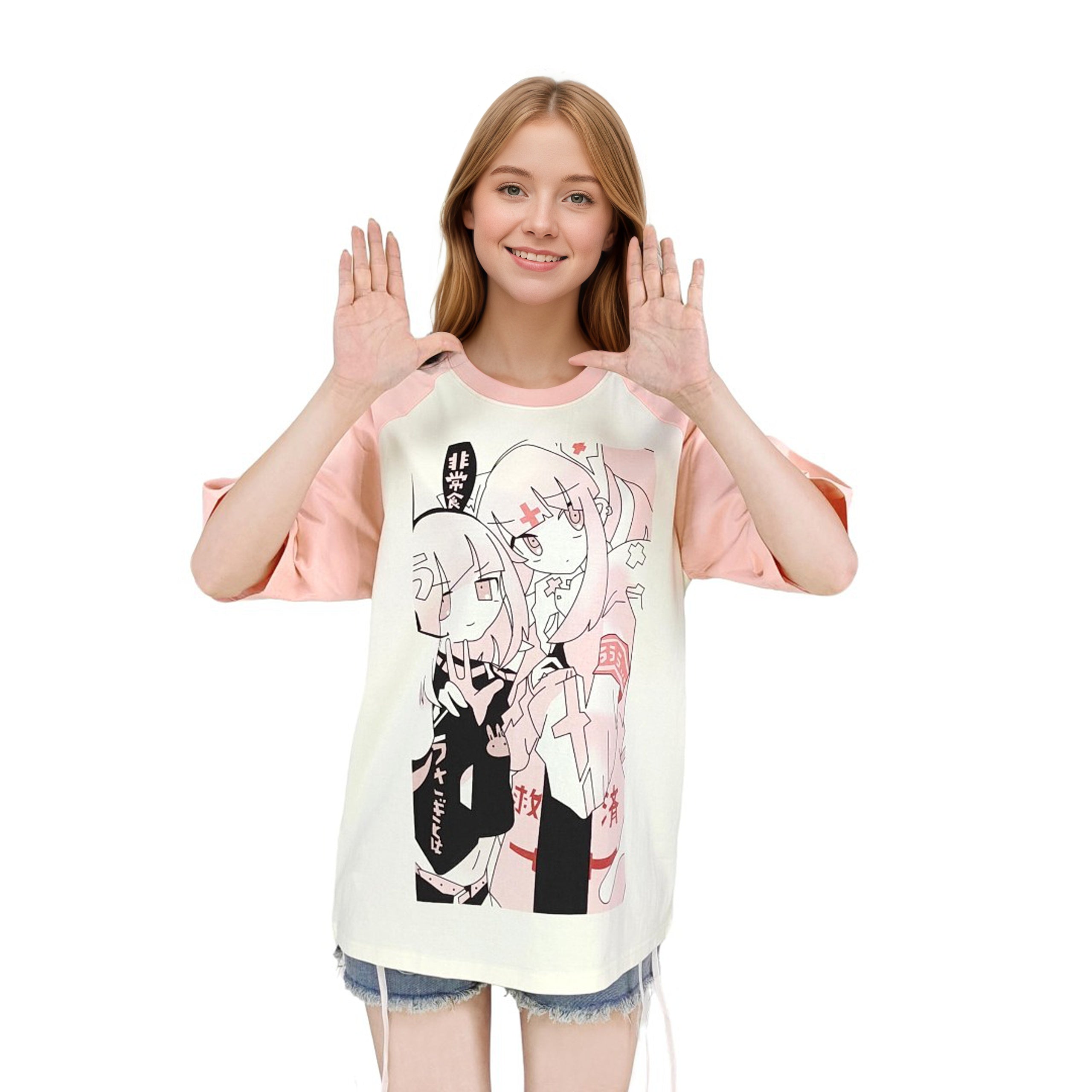 Kawaii Harajuku anime graphic oversized T-shirt