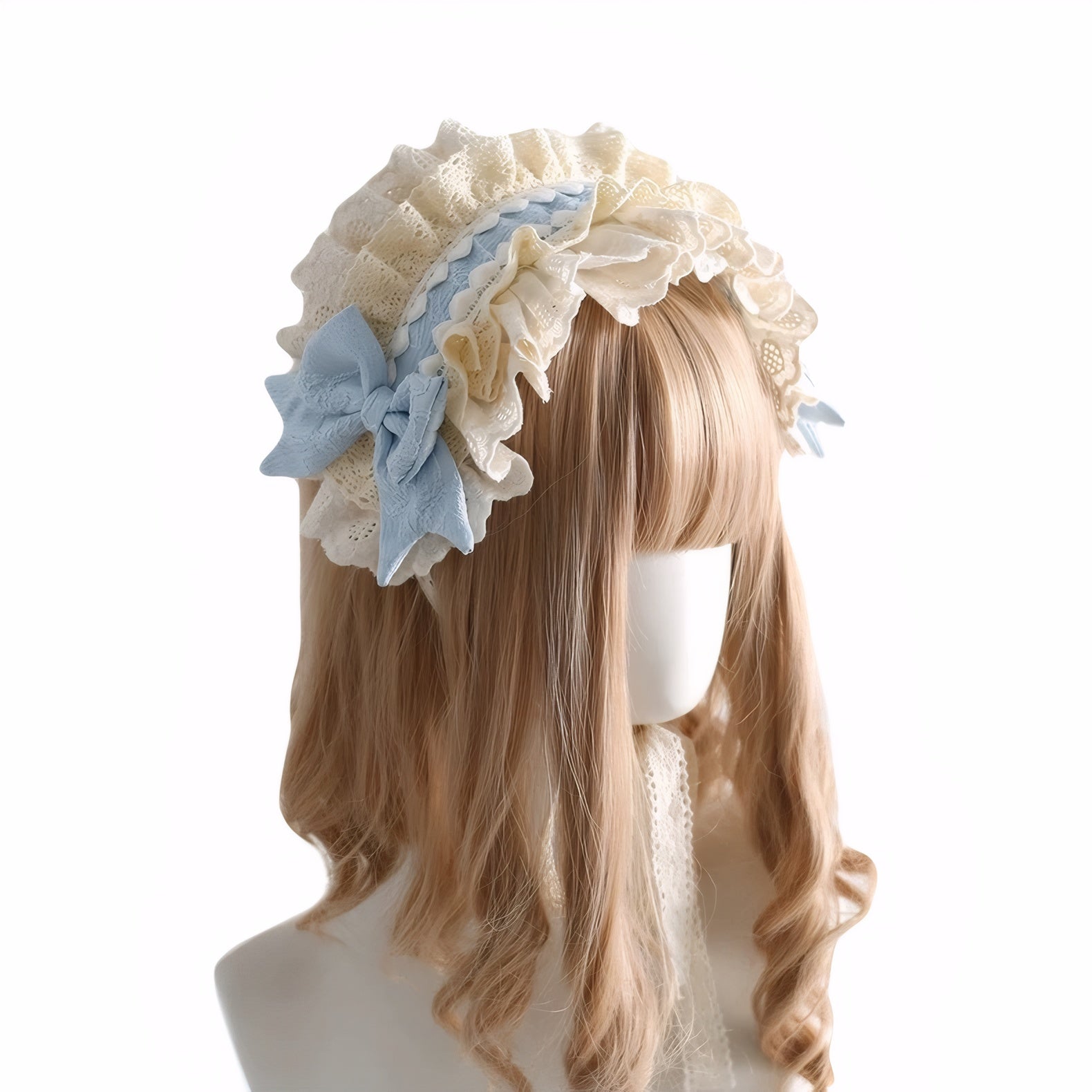 harajuku headpiece fairycore headwear, lolita frill headband